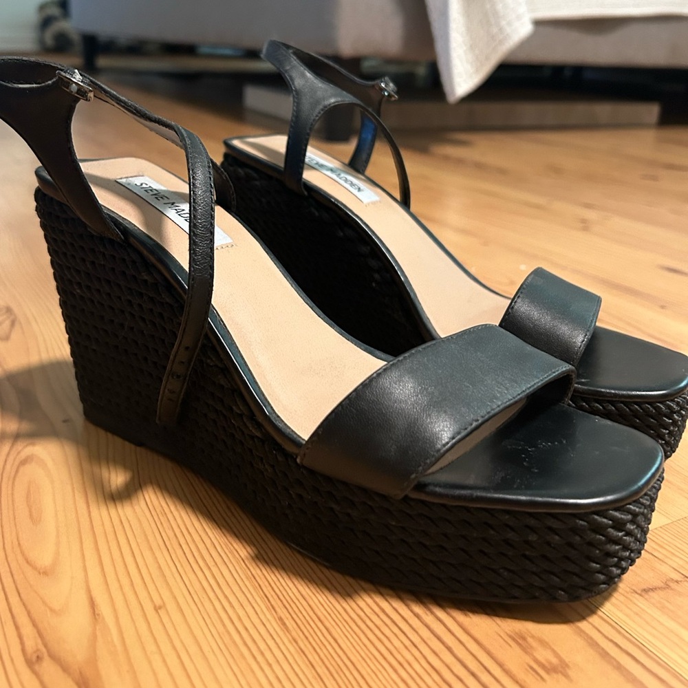 Black Steve Madden Wedges 8.5